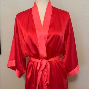 Victoria's Secret Vibrant Red Satin Robe